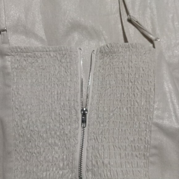 Jason Wu 2-PC Crop Top PantSuit (L) TAN w/gold flecks shines NWT - Picture 8 of 15